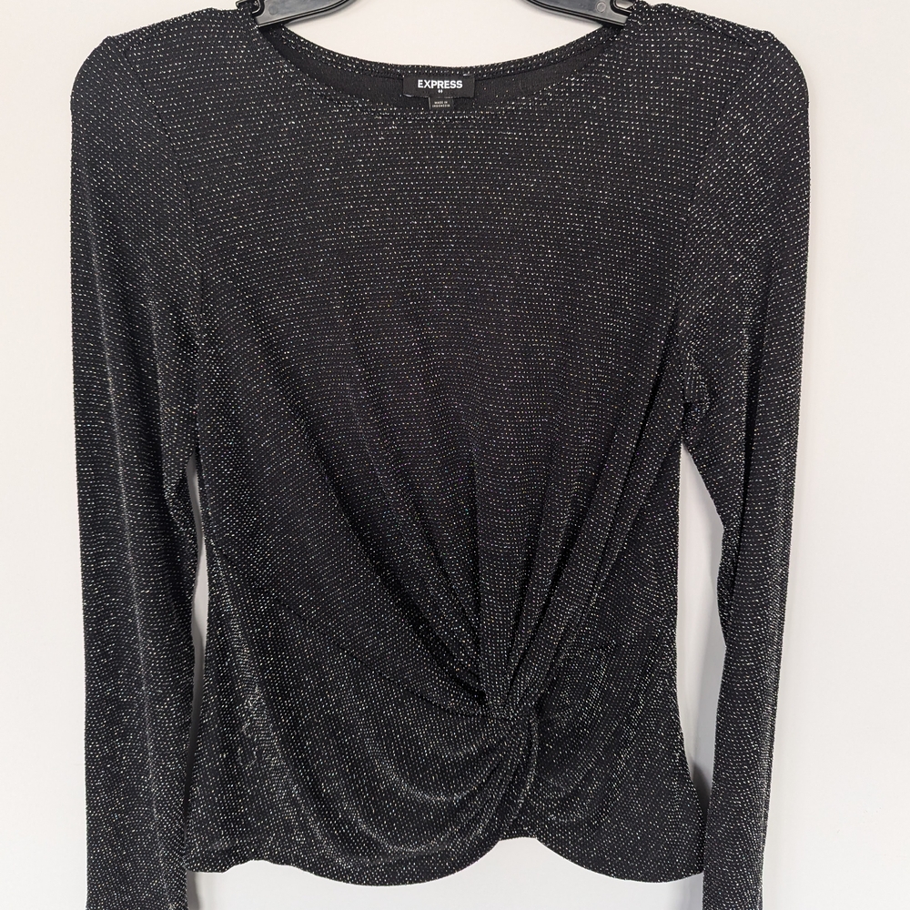 Express Black Sparkle Women's Top
